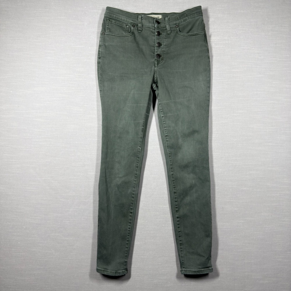 Madewell Jeans Womens 28 Green Skinny High Rise‎ Classic Casual Boho Button Fly